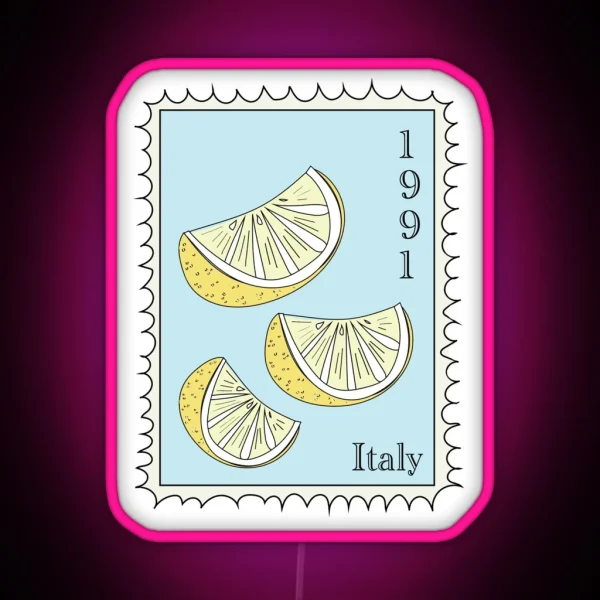 Vintage Italian Lemon Stamp Led RGB Neon Sign