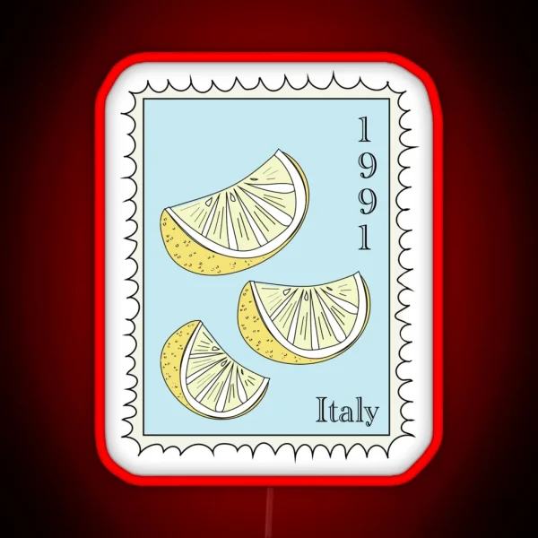 Vintage Italian Lemon Stamp Led RGB Neon Sign
