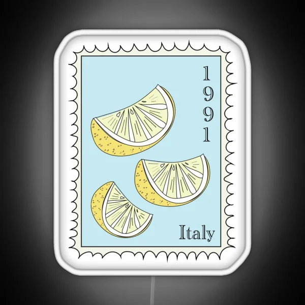 Vintage Italian Lemon Stamp Led RGB Neon Sign