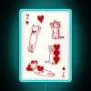 Whimsical vintage kittens playing card themed neon LED light sign