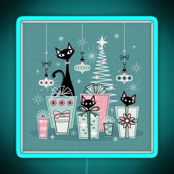 Vintage Kitty Christmas II Studioxtine RGB Neon Sign