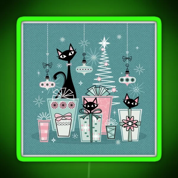 Vintage Kitty Christmas II Studioxtine RGB Neon Sign