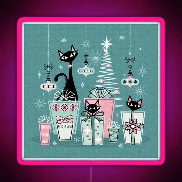 Vintage Kitty Christmas II Studioxtine RGB Neon Sign