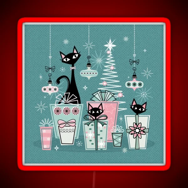 Vintage Kitty Christmas II Studioxtine RGB Neon Sign