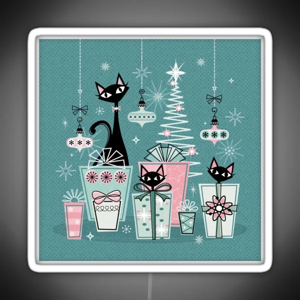 Vintage Kitty Christmas II Studioxtine RGB Neon Sign