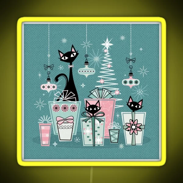 Vintage Kitty Christmas II Studioxtine RGB Neon Sign