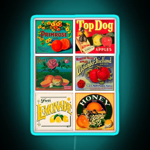 Vintage Labels Pack 3 RGB Neon Sign