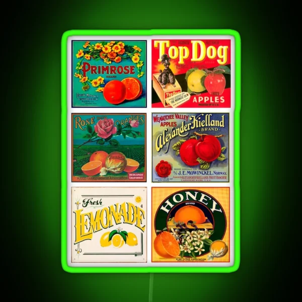 Vintage Labels Pack 3 RGB Neon Sign