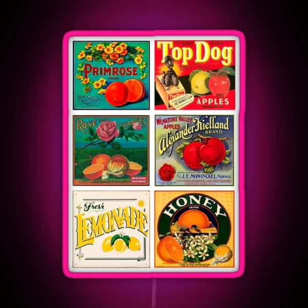 Vintage Labels Pack 3 RGB Neon Sign