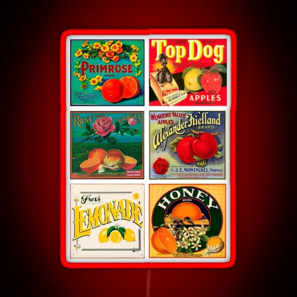 Vintage Labels Pack 3 RGB Neon Sign
