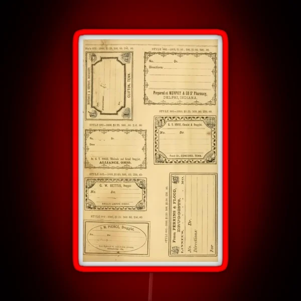 Vintage Labels RGB Neon Sign