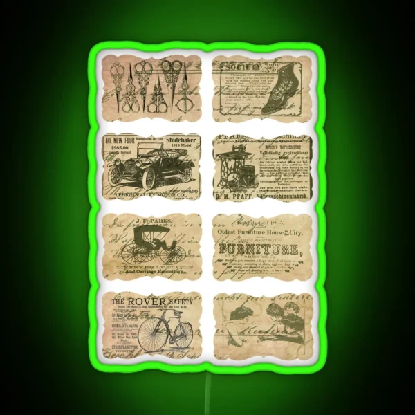 Vintage Labels RGB Neon Sign
