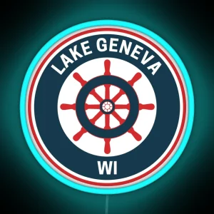 Vintage Lake Geneva Wisconsin RGB Neon Sign