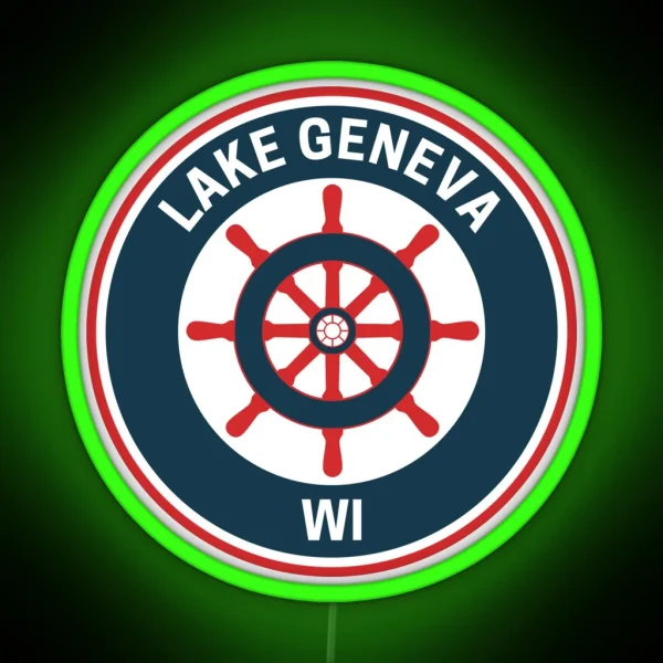 Vintage Lake Geneva Wisconsin RGB Neon Sign