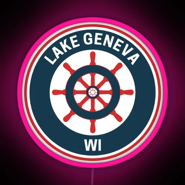 Vintage Lake Geneva Wisconsin RGB Neon Sign