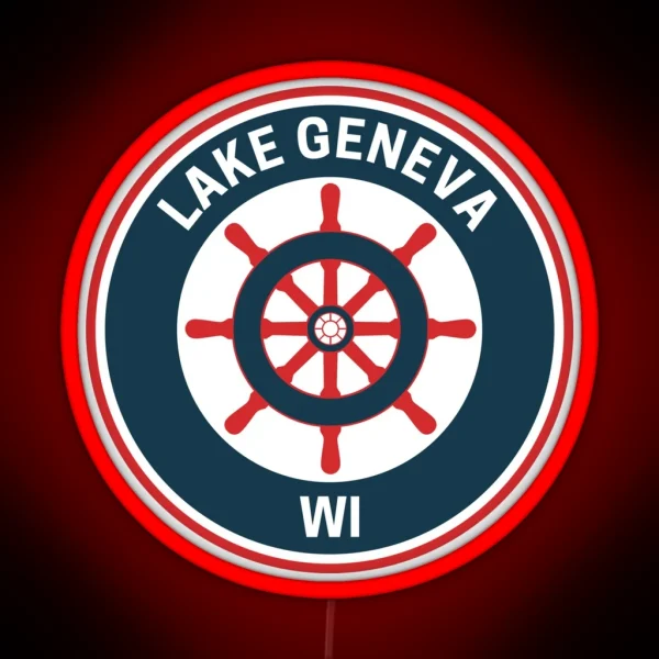 Vintage Lake Geneva Wisconsin RGB Neon Sign