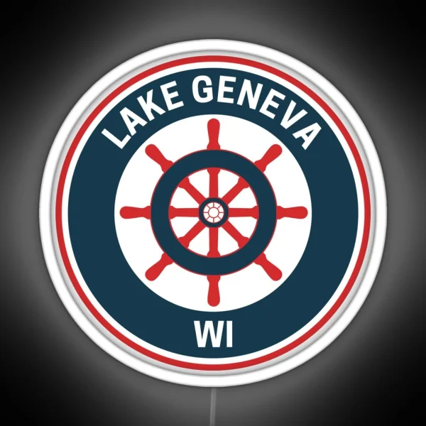 Vintage Lake Geneva Wisconsin RGB Neon Sign