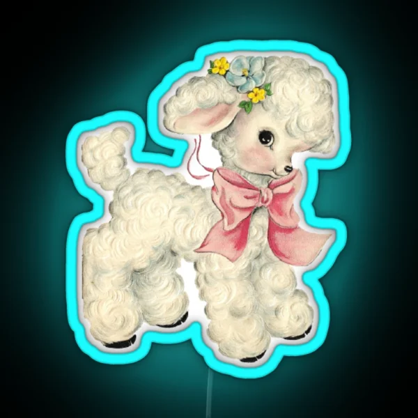 Vintage Lamb RGB Neon Sign