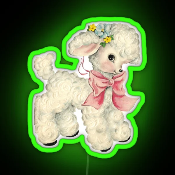 Vintage Lamb RGB Neon Sign