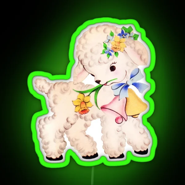 Vintage Lamb RGB Neon Sign