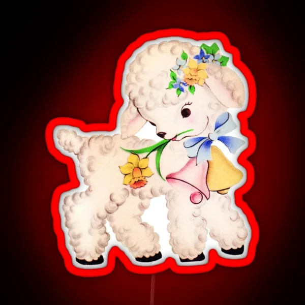 Vintage Lamb RGB Neon Sign