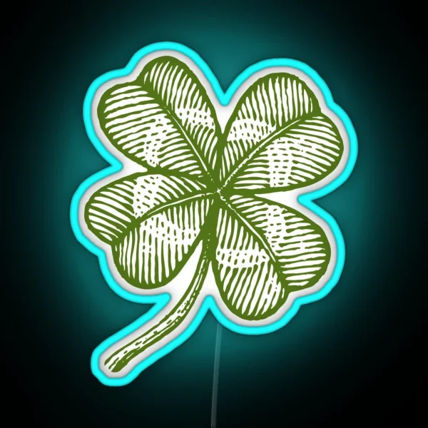 Vintage Lucky Clover RGB Neon Sign