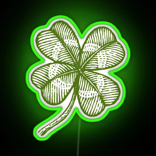 Vintage Lucky Clover RGB Neon Sign