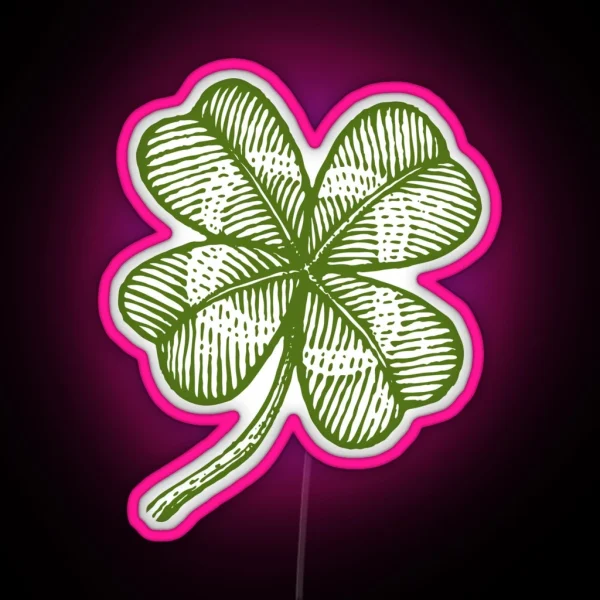 Vintage Lucky Clover RGB Neon Sign