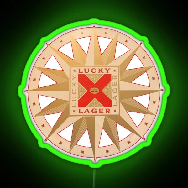 Vintage Lucky Lager General Brewing Co San Francisco RGB Neon Sign