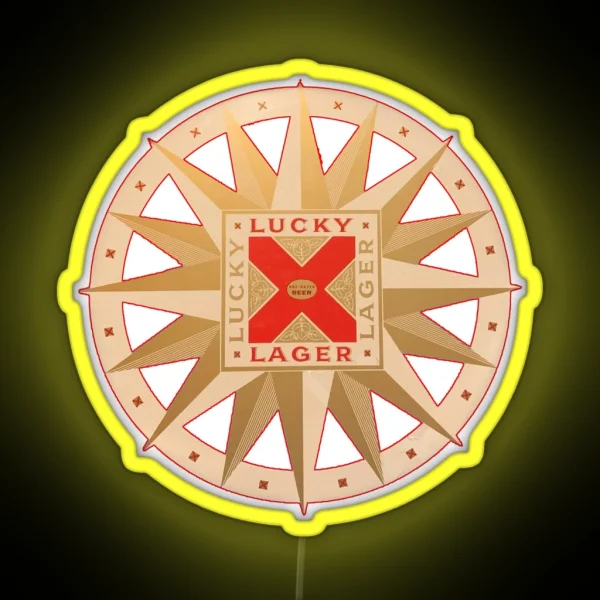 Vintage Lucky Lager General Brewing Co San Francisco RGB Neon Sign
