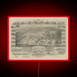 Vintage Map Of Prohibition Park 1898 RGB Neon Sign