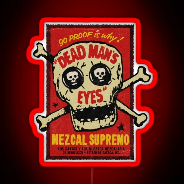 Vintage Mexican Calavera Mezcal RGB Neon Sign