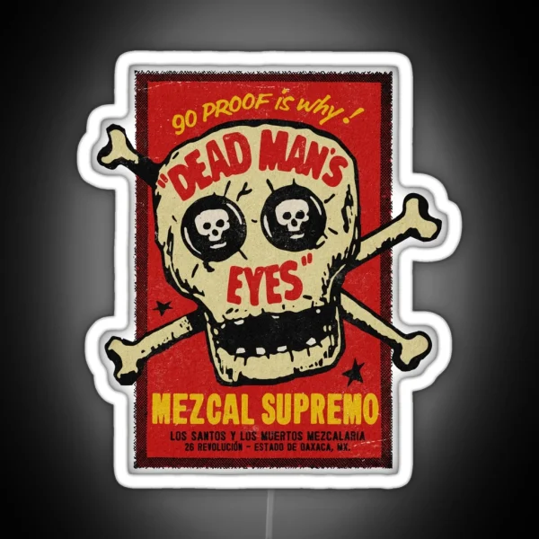 Vintage Mexican Calavera Mezcal RGB Neon Sign