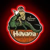 Neon Retro Sign with Colorful Glowing Tropical Monkey & Alligator Image
