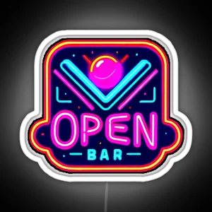 Vintage Open Bar Neon RGB Neon Sign