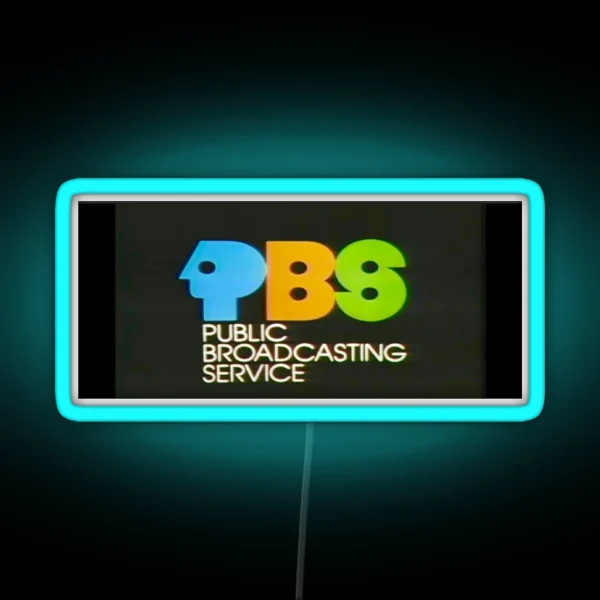 Vintage PBS Logo RGB Neon Sign