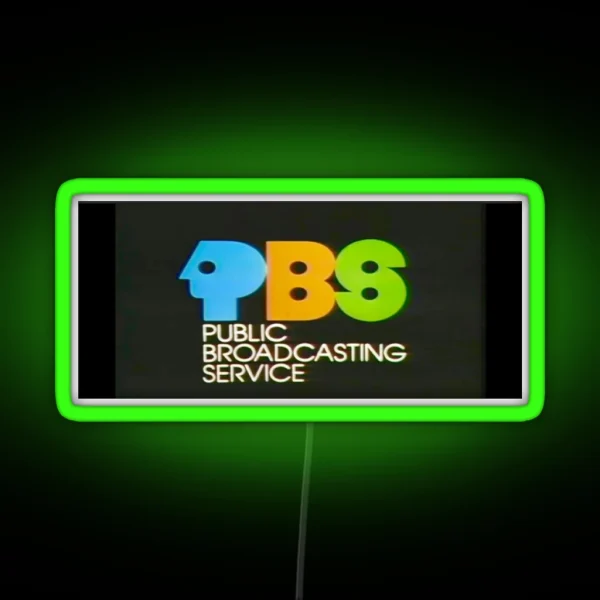 Vintage PBS Logo RGB Neon Sign