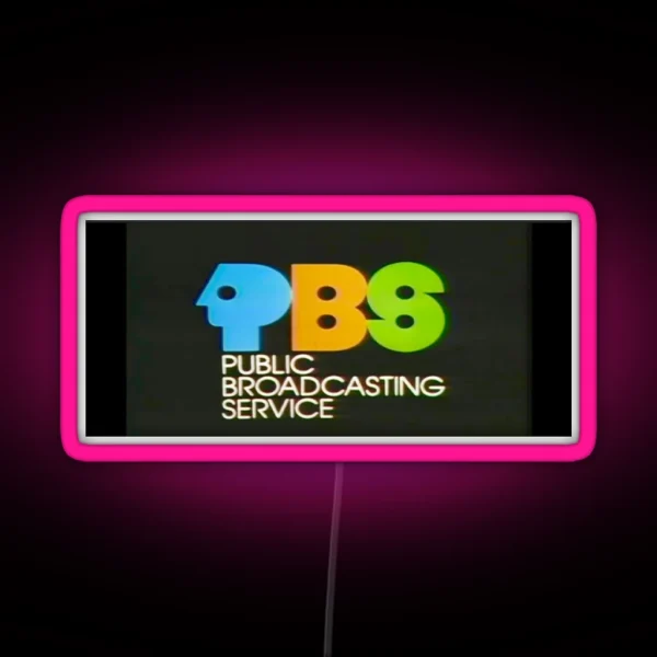 Vintage PBS Logo RGB Neon Sign