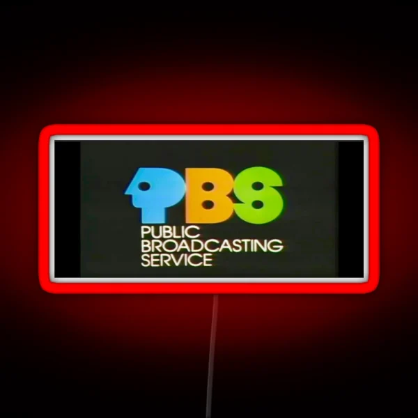 Vintage PBS Logo RGB Neon Sign