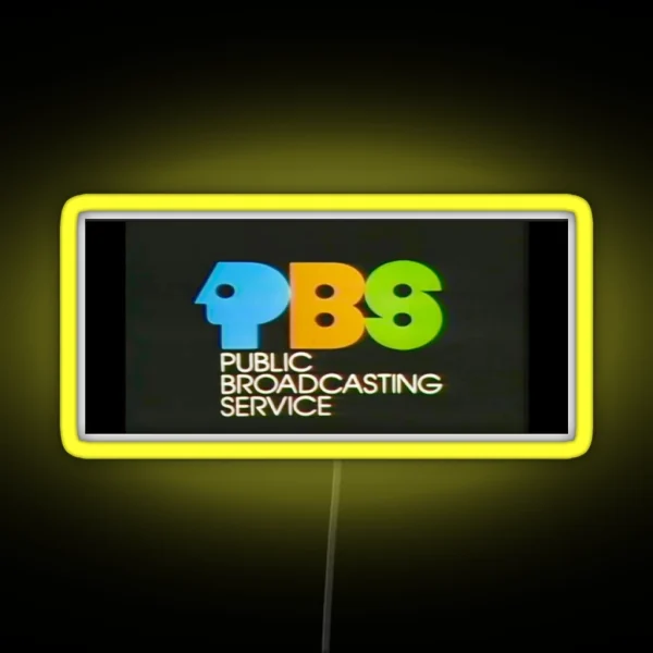 Vintage PBS Logo RGB Neon Sign