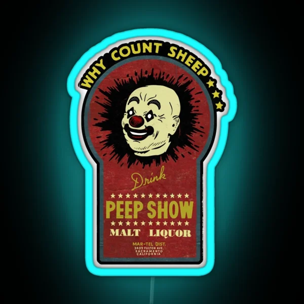Vintage Peep Show Malt Liquor RGB Neon Sign