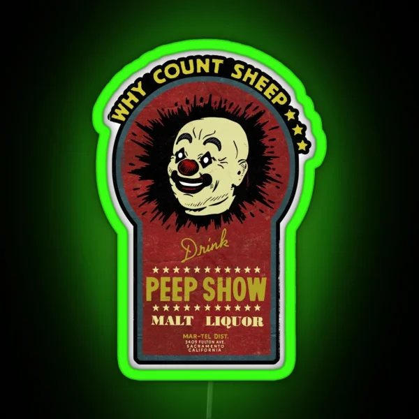 Vintage Peep Show Malt Liquor RGB Neon Sign