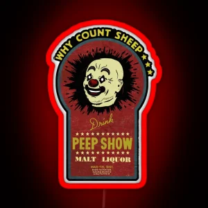 Vintage Peep Show Malt Liquor RGB Neon Sign