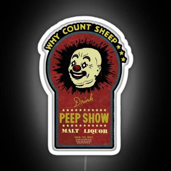Vintage Peep Show Malt Liquor RGB Neon Sign
