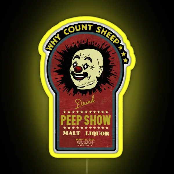 Vintage Peep Show Malt Liquor RGB Neon Sign