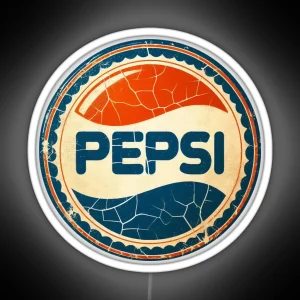 Vintage Pepsi Logo Cracked And Weather Worn Vector Art RGB Neon Sign