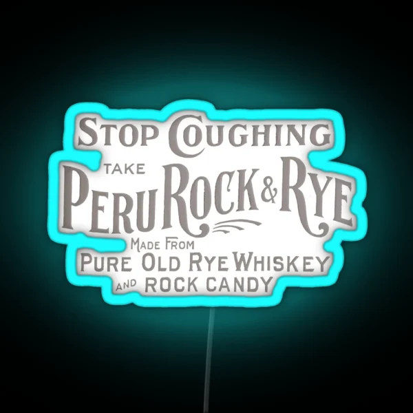 Vintage Peru Rock And Rye Pure Old Rye RGB Neon Sign
