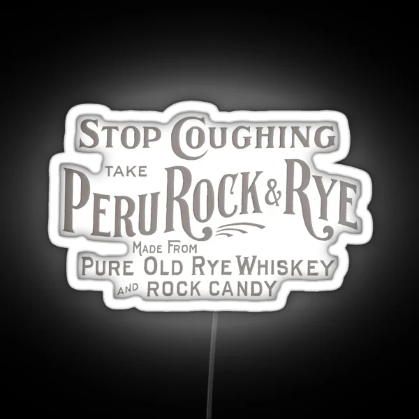 Vintage Peru Rock And Rye Pure Old Rye RGB Neon Sign