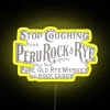 Vintage Peru rock candy old rye whiskey neon bar sign