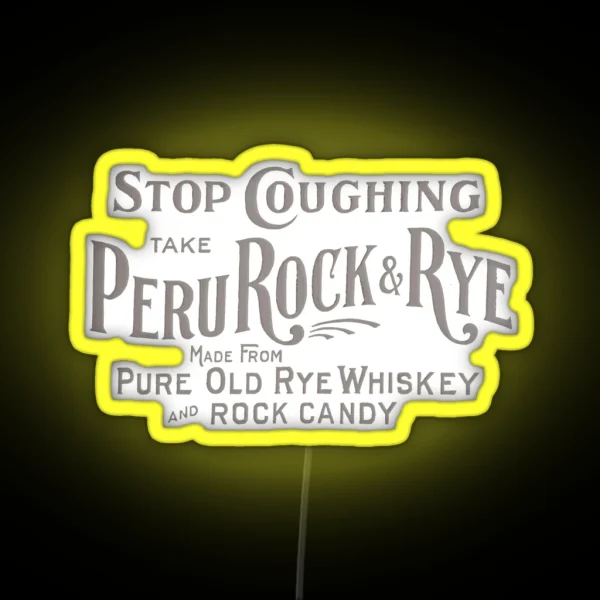 Vintage Peru Rock And Rye Pure Old Rye RGB Neon Sign